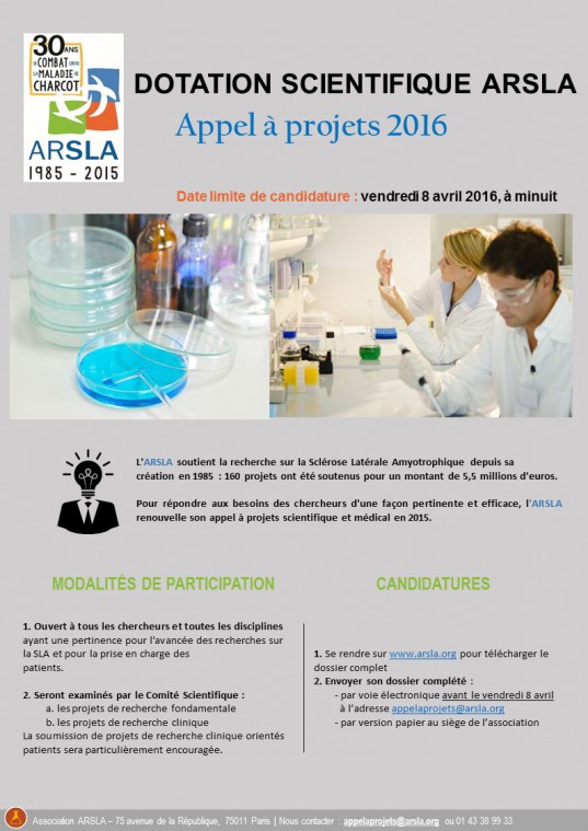 Dotation scientifique 2016 ARSLA