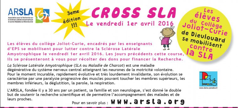 Le collège Joliot Curie organise un cross des enfants pour soutenir l'ARSLA