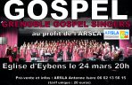 Affiche concert Gospel Eybens - 24 mars 20h au profit de l'ARSLA