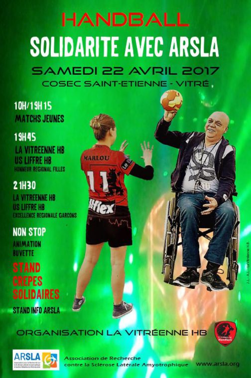 Affiche journée solidarité Handball - 22 avril 2014 - Vitré