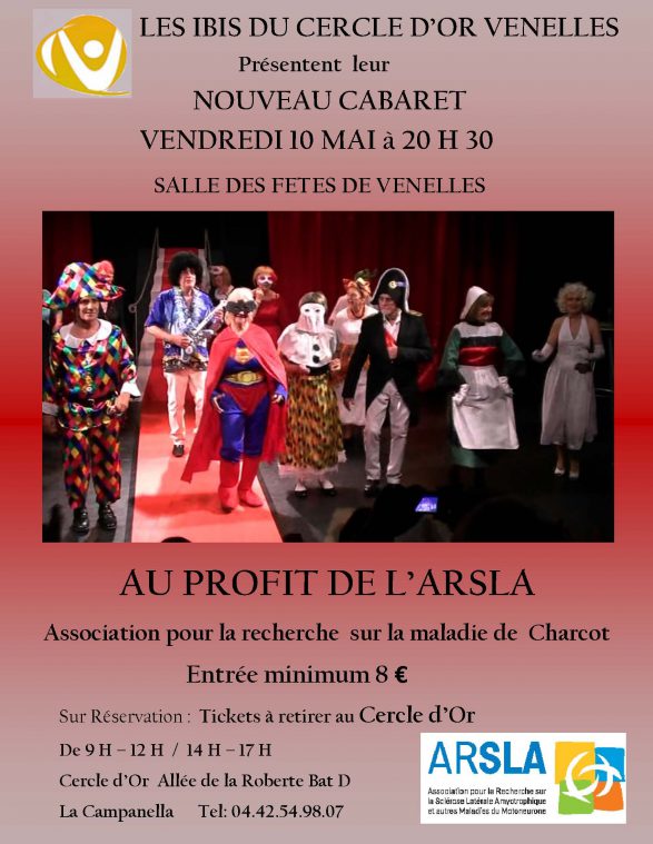 Soirée cabaret 10 mai à venelles - ARSLA maladie de Charcot