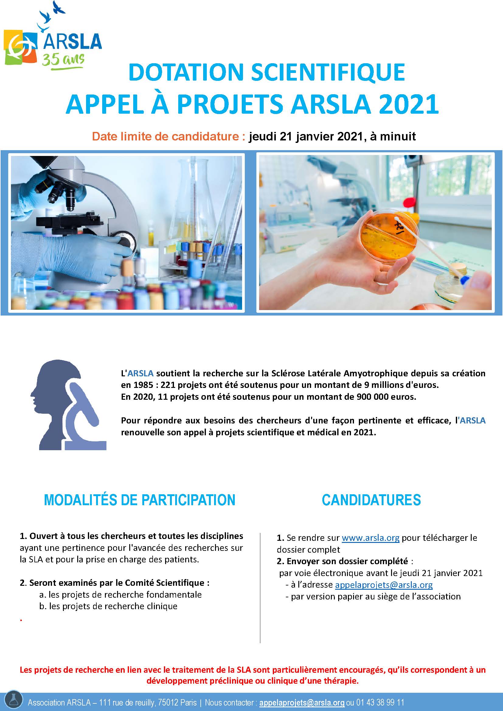 AAP ARSLA - MALADIE DE CHARCOT