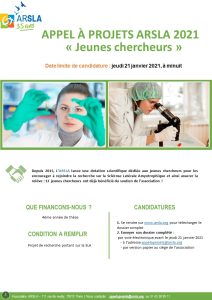 APPEL A PROJET DEDIE AUX JEUNES CHERCHEURS ARSLA MALADIE DE CHARCOT